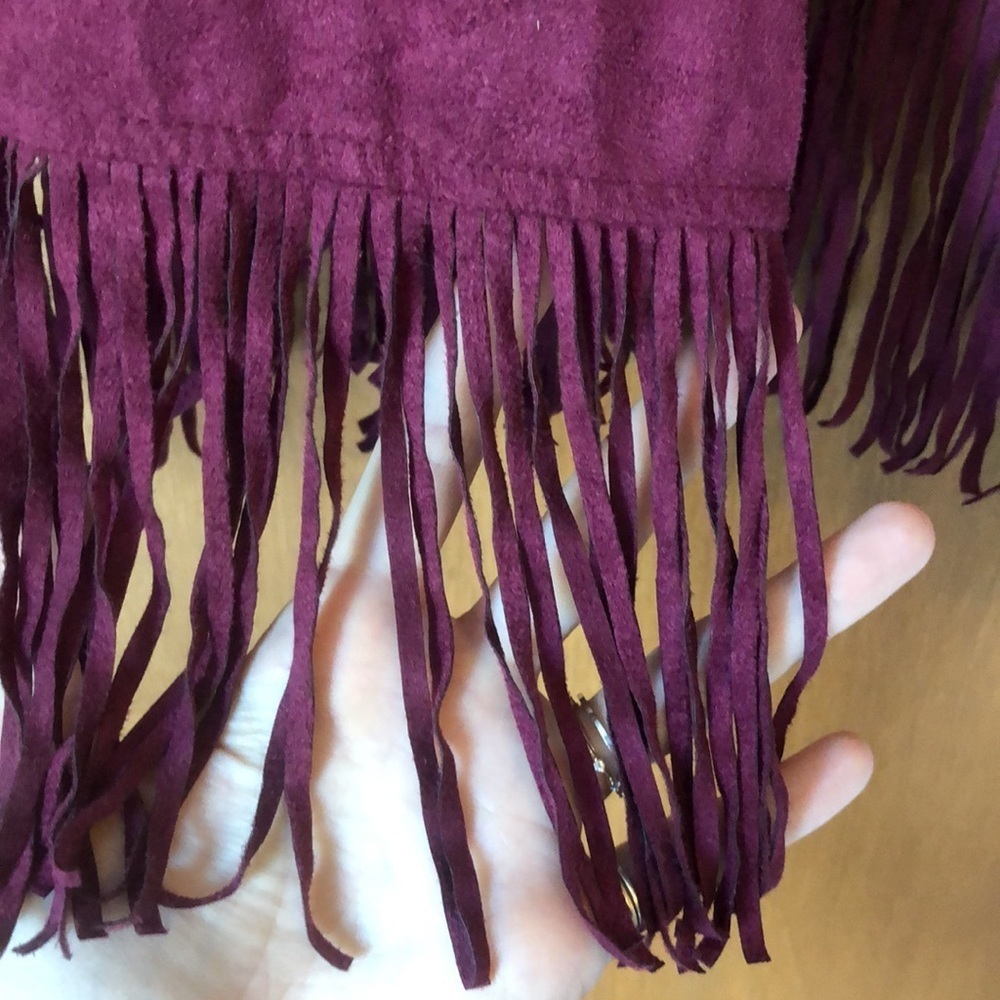 New Directions faux suede fringe cover up - Picture 4 of 5